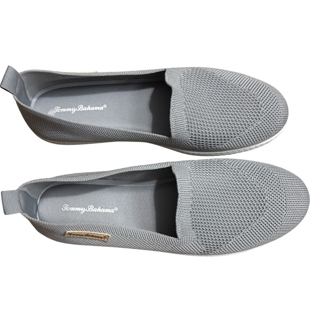 TOMMY BAHAMA Gray Knit Sunset Slip-On Shoes Size 10 — Worn 1X — Comfy!!! - Picture 10 of 15